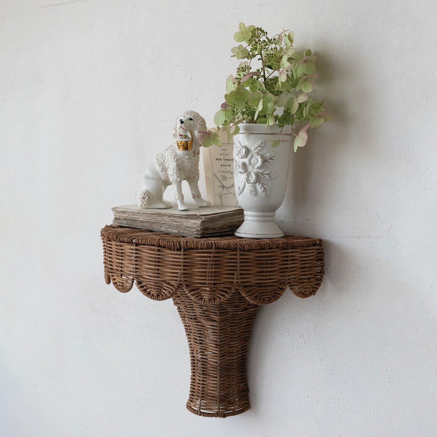 Rattan Scalloped Shelf