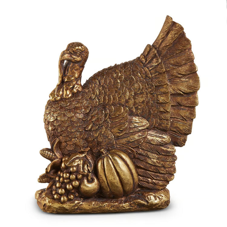 8.5 Antique Gold Turkey with Harvest