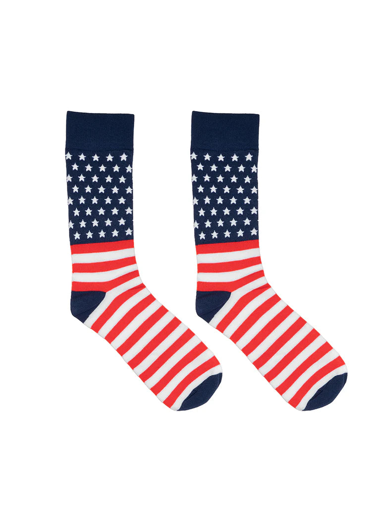 Men's Bamboo Crew Socks - Flags