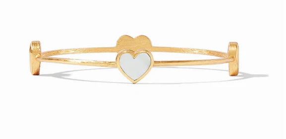 Gold Mother of Pearl Large Heart Bangle