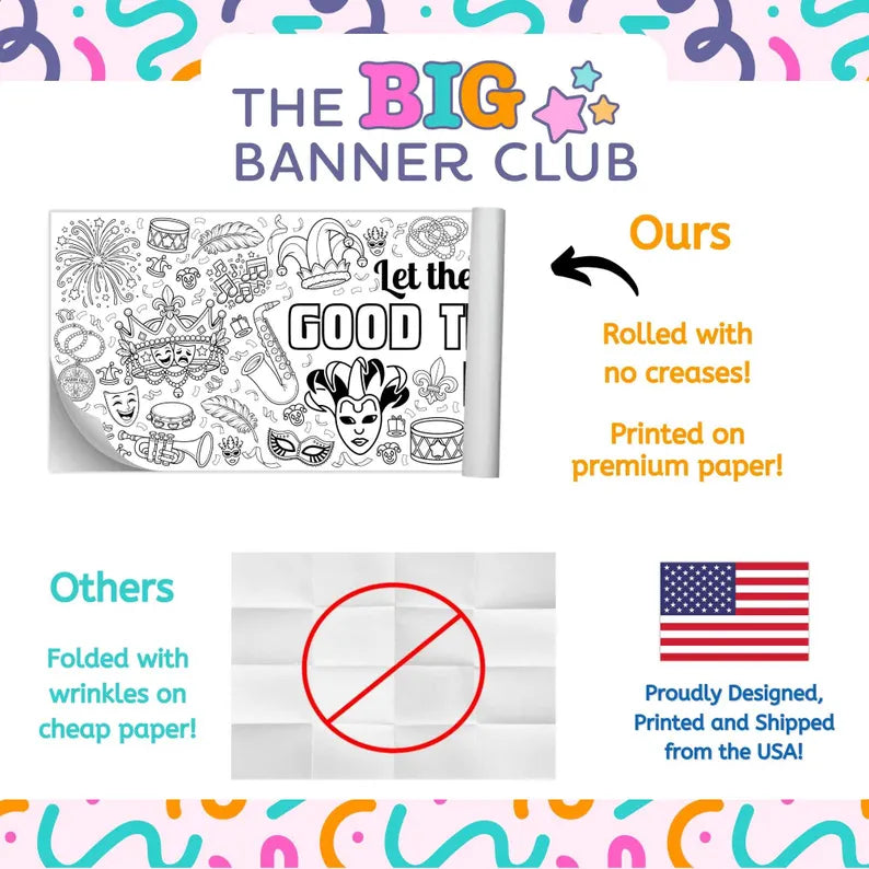 Mardi Gras Coloring Banner