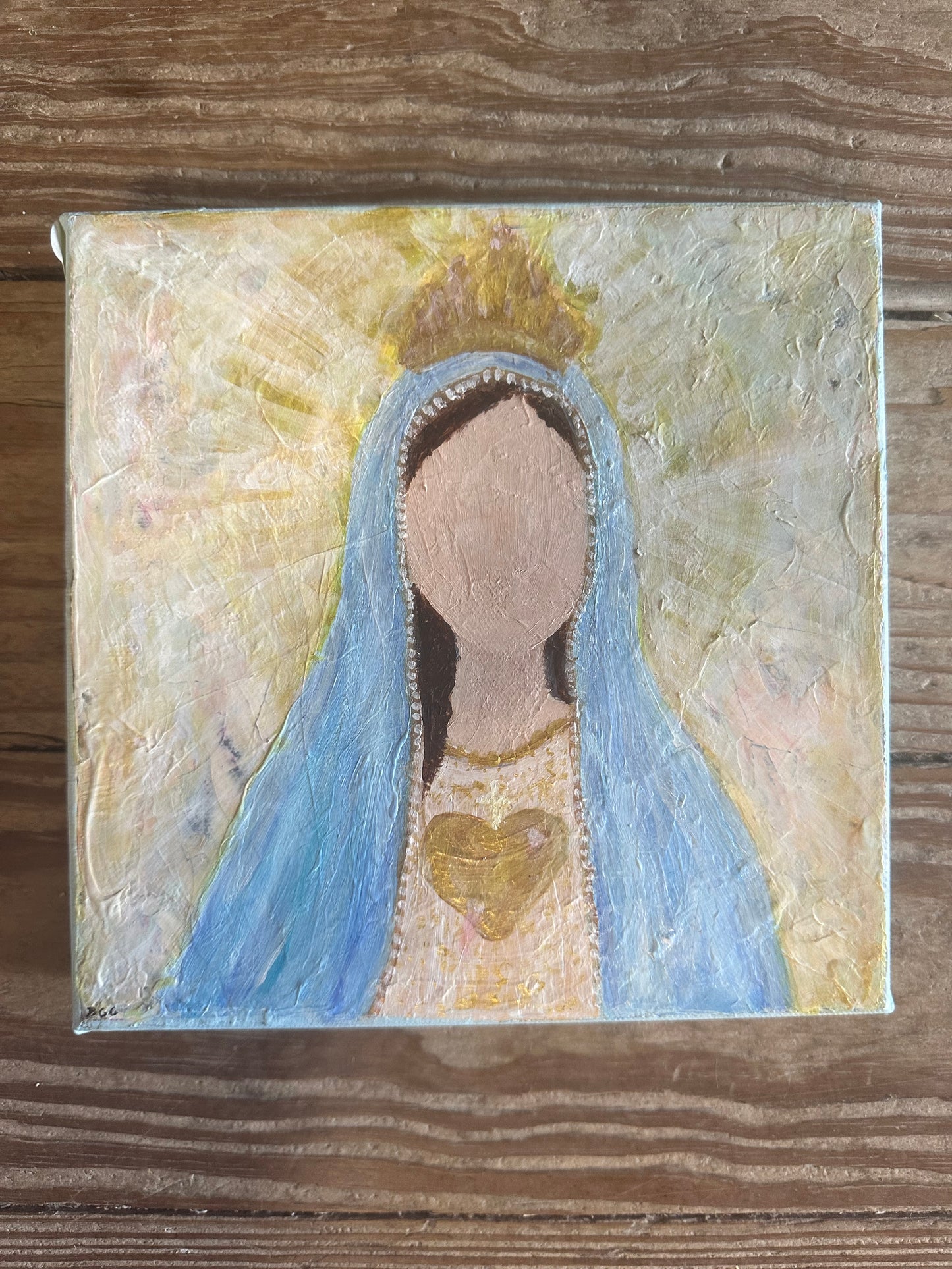 Blessed Creations Art Painting - Mary with Heart and Crown