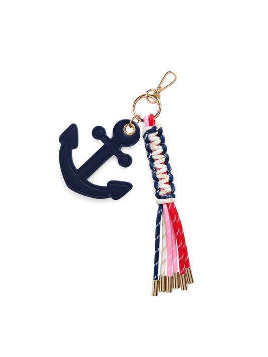Navy Anchor Bag Charm/Key Ring