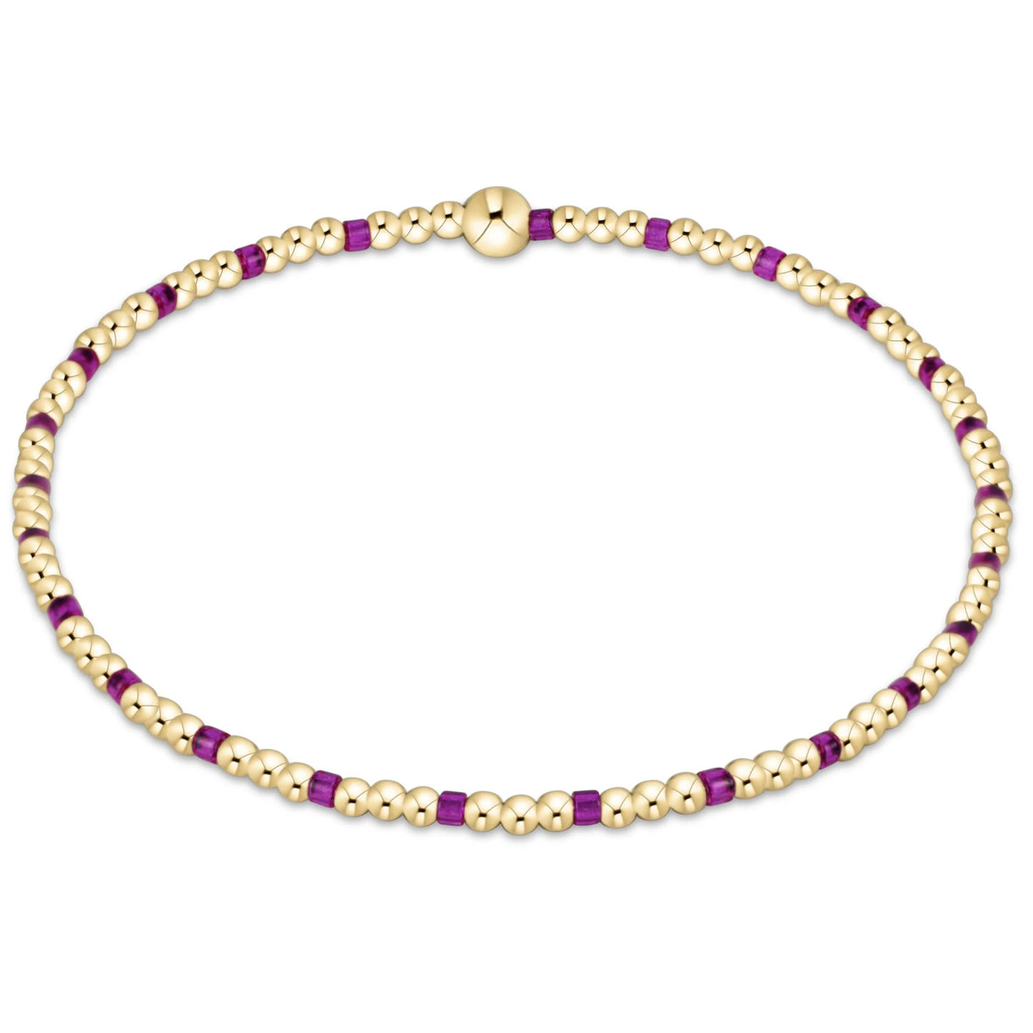 egirl Hope Sincerity 2mm Gold Bracelet - Fuchsia