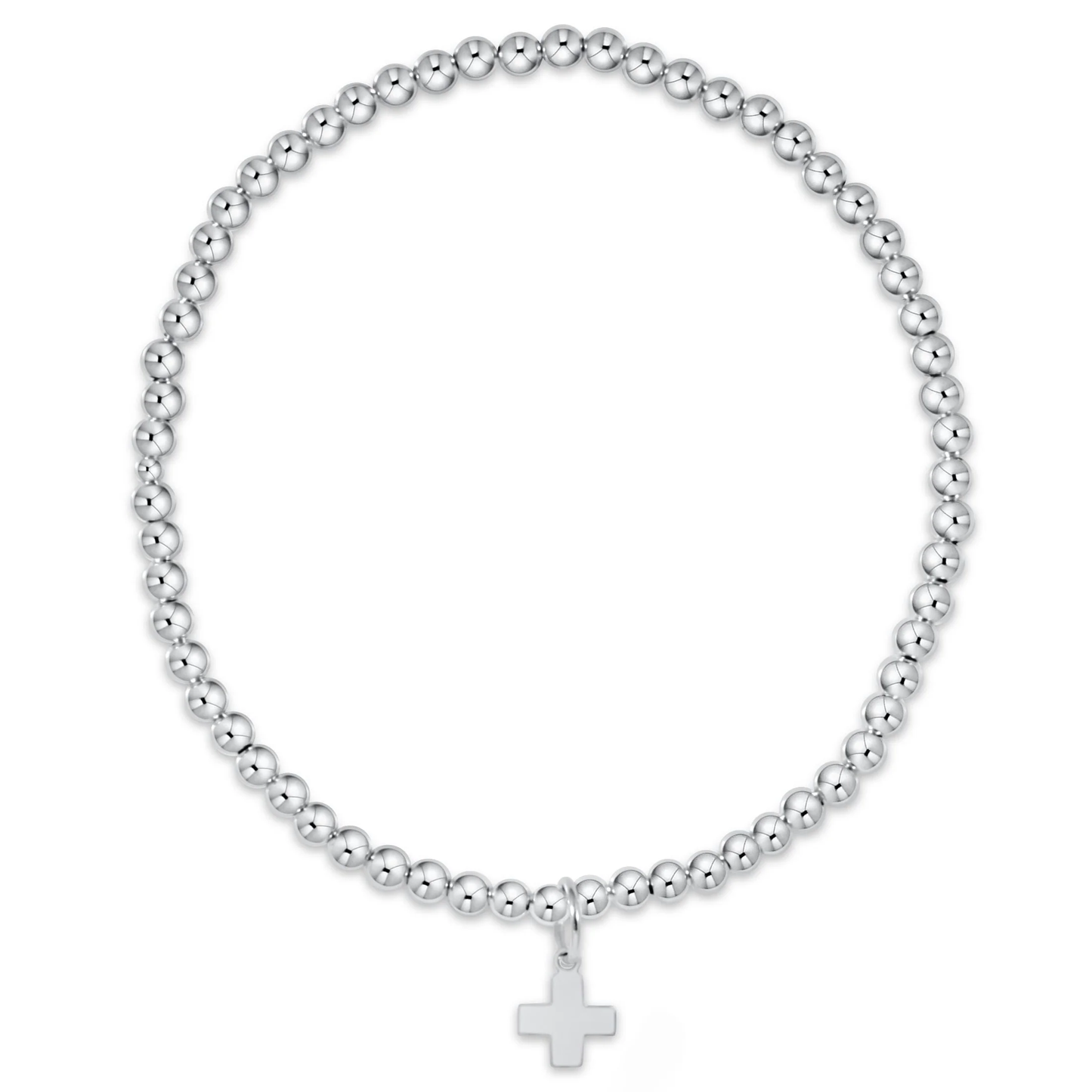 Classic Sterling 3mm Bracelet - Signature Cross Sterling Charm