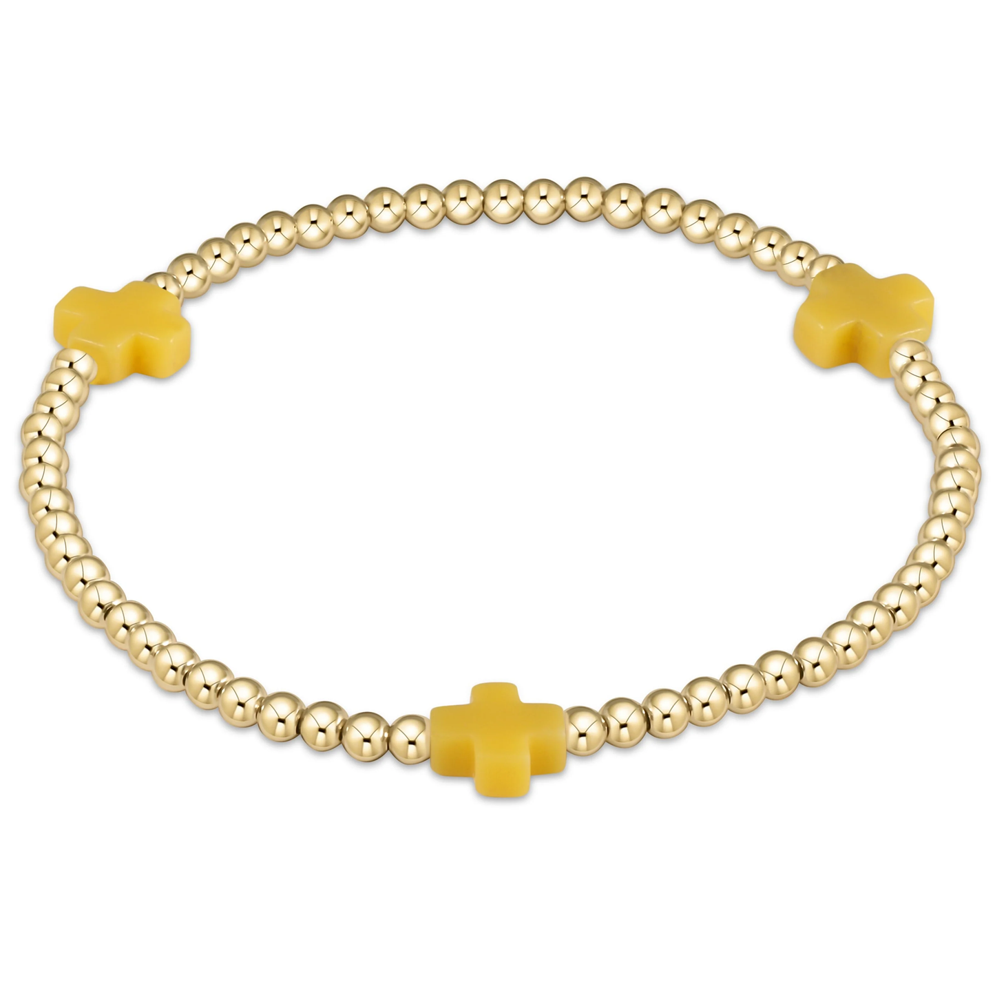 egirl Signature Cross 3mm Gold Bracelet - Canary