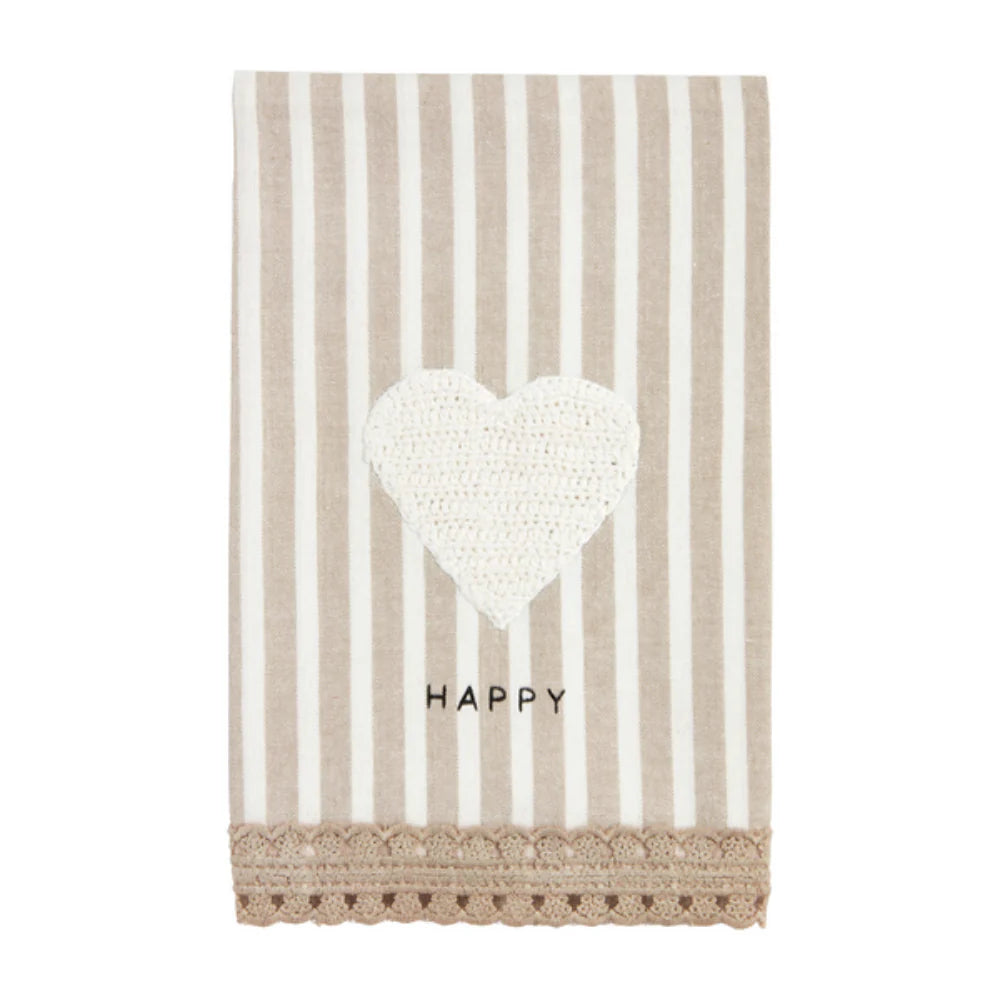 Happy Crochet Trim Towel