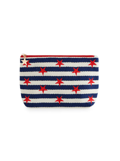 Morgan Stars Large Zip Pouch - Navy