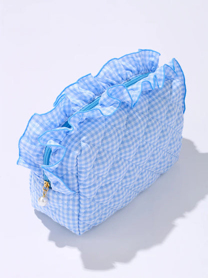 Large Fancy Zip Pouch - Blue