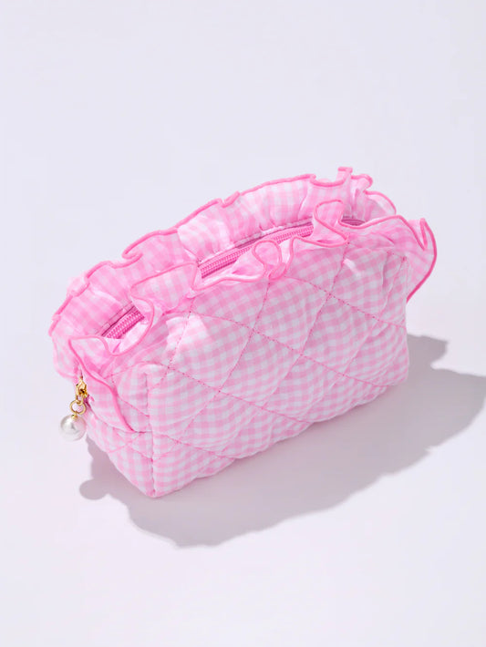 Small Fancy Zip Pouch - Pink