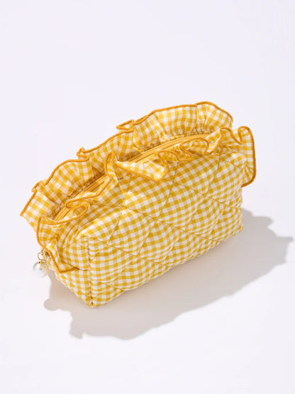 Small Fancy Zip Pouch - Yellow