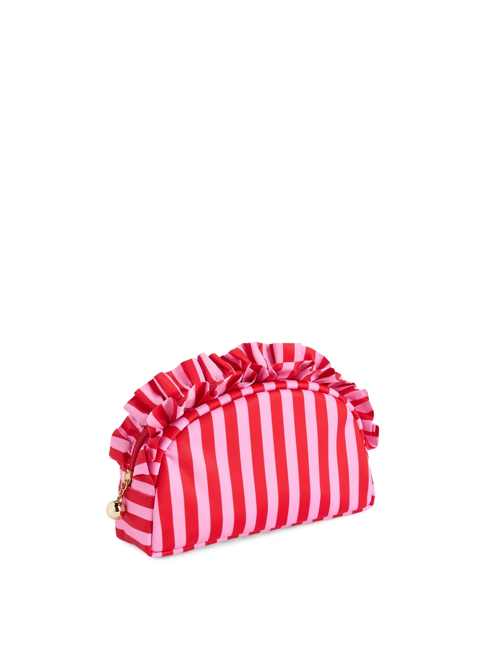 Stripe Ruffle Small Zip Pouch