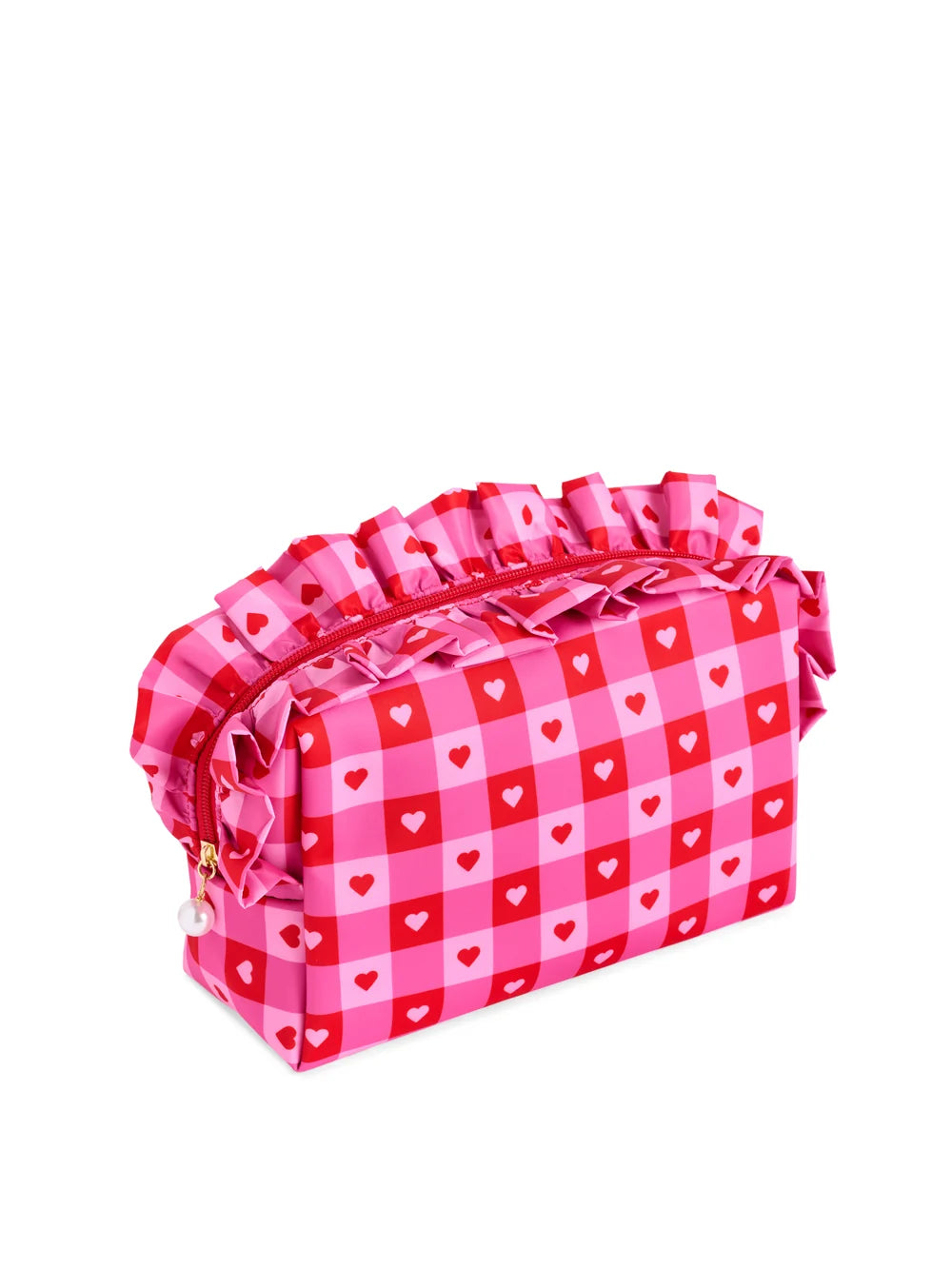 Check Heart Large Boxy Zip Pouch