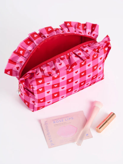 Check Heart Large Boxy Zip Pouch