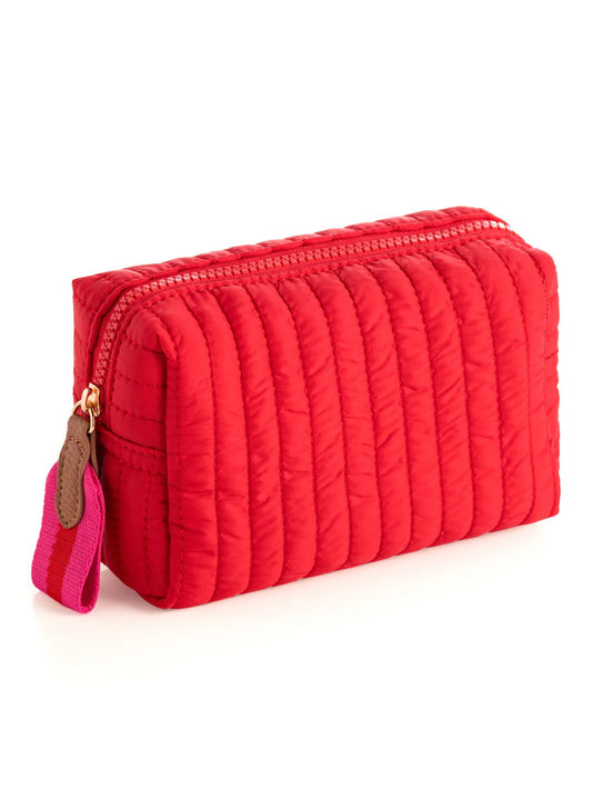 Ezra Small Boxy Cosmetic Pouch - Red