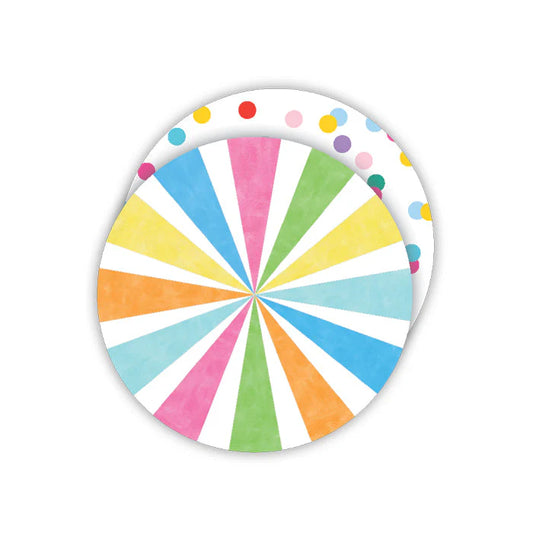 Colorful Pinwheel and Dots Coaster