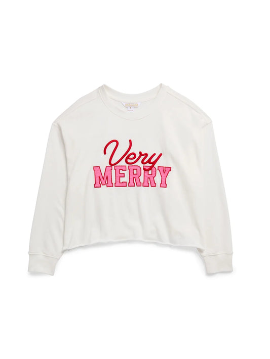 "Very Merry" Lounge Sweatshirt, Ivory