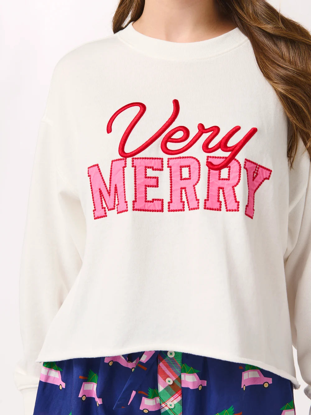 "Very Merry" Lounge Sweatshirt, Ivory