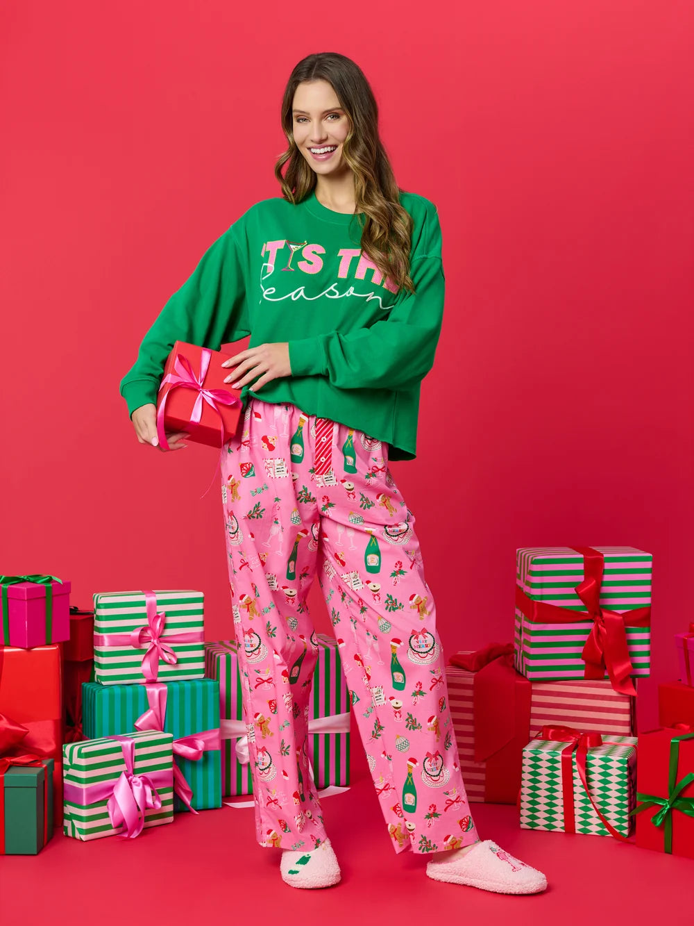 "Tis The Season" Lounge Sweatshirt, Green
