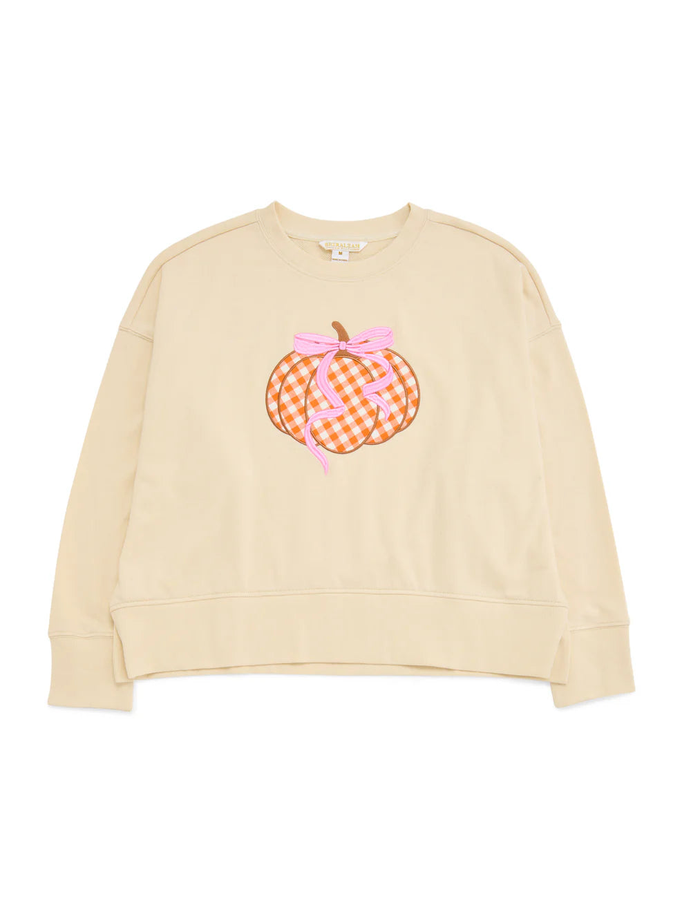 Cream Gingham Pumpkin Relaxed Sweatshirt