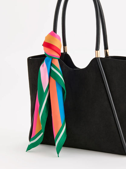 Festive Stripe Square Scarf, Multi
