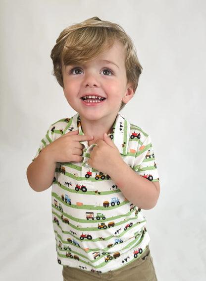 SS Polo Shirt - Farm Stripes