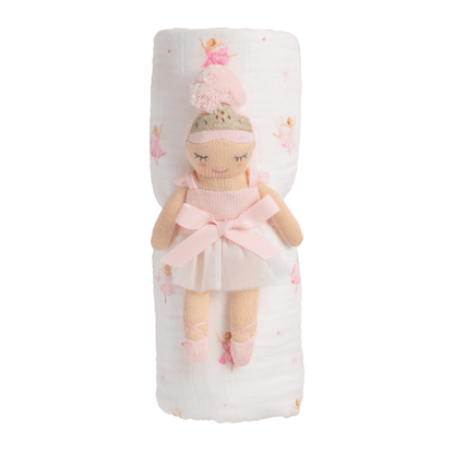 Swaddle and Rattle Set - Ballerina
