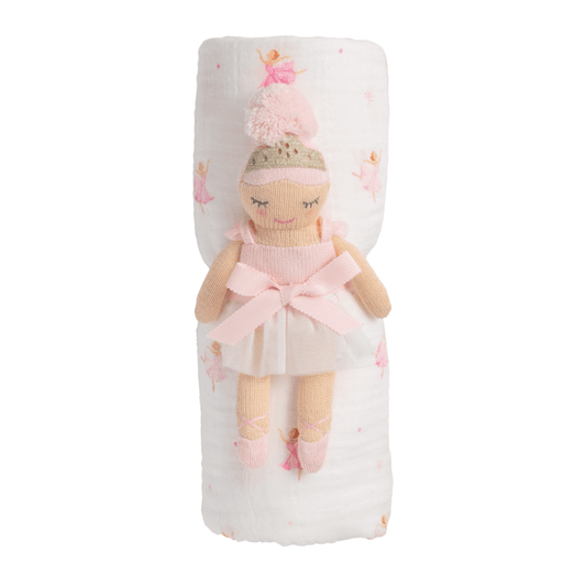 Swaddle and Rattle Set - Ballerina