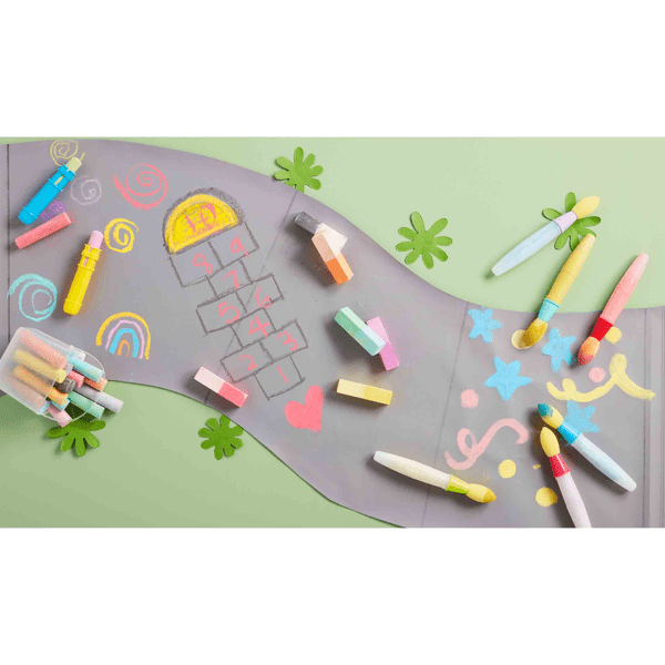 Sidewalk Chalk Paint Brush Set - Red