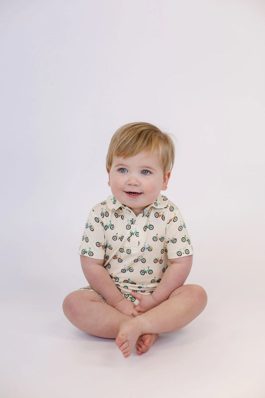 Polo Romper - Bike Buddies