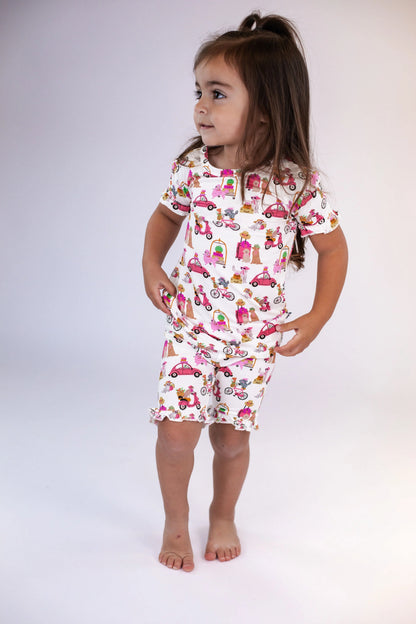Ruffle PJ Short Set - Puppy Chic