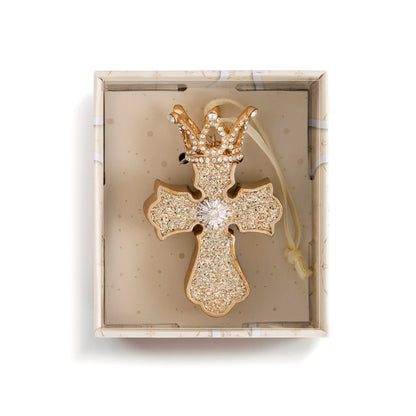 Rejoice Warm Wish Glitter Cross Ornament
