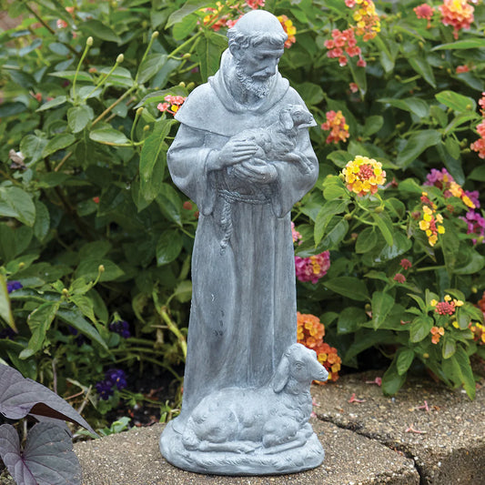 St. Francis with Lambs Garden Statue