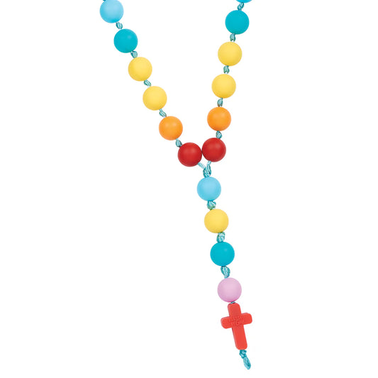 Blessed By God Silicone Rosary Necklace Teether