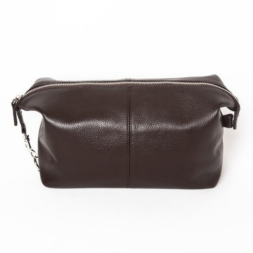 Stanford Toiletry Bag - Genuine Brown Leather
