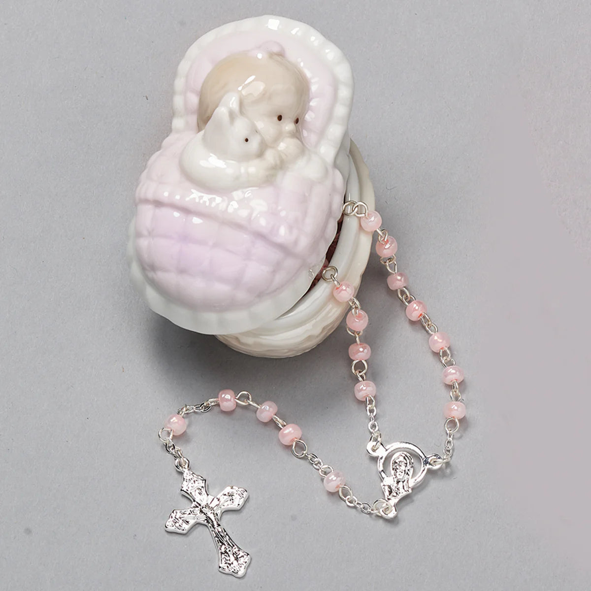 Baby Girl Keepsake Box with Rosary