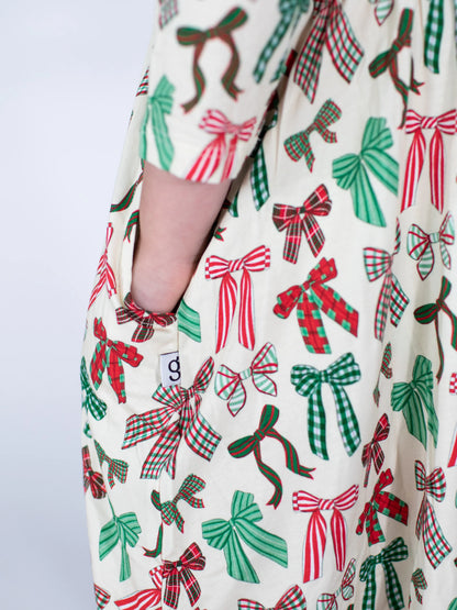 3/4 Dress - Holiday Bows