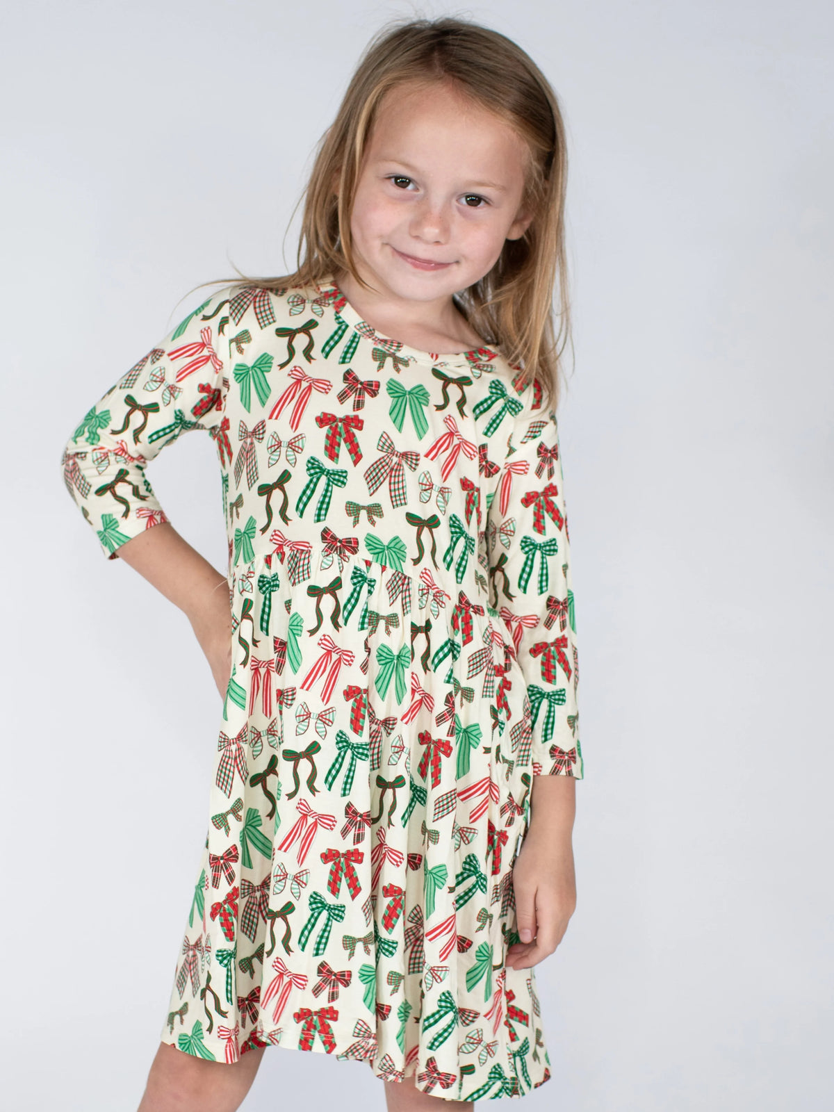 3/4 Dress - Holiday Bows