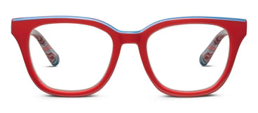 Trapeze Progressive Reading Glasses - Red - +2.50