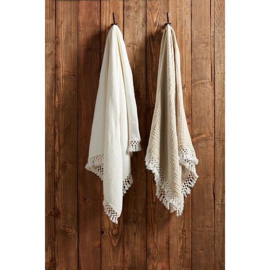 Macrame Muslin Throw Blanket