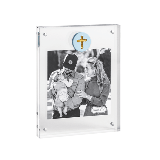Cross Medallion Acrylic Frame - Blue