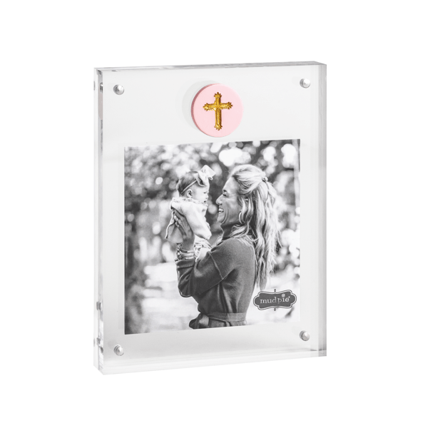 Cross Medallion Acrylic Frame - Pink