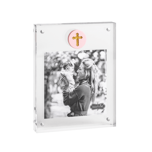 Cross Medallion Acrylic Frame - Pink