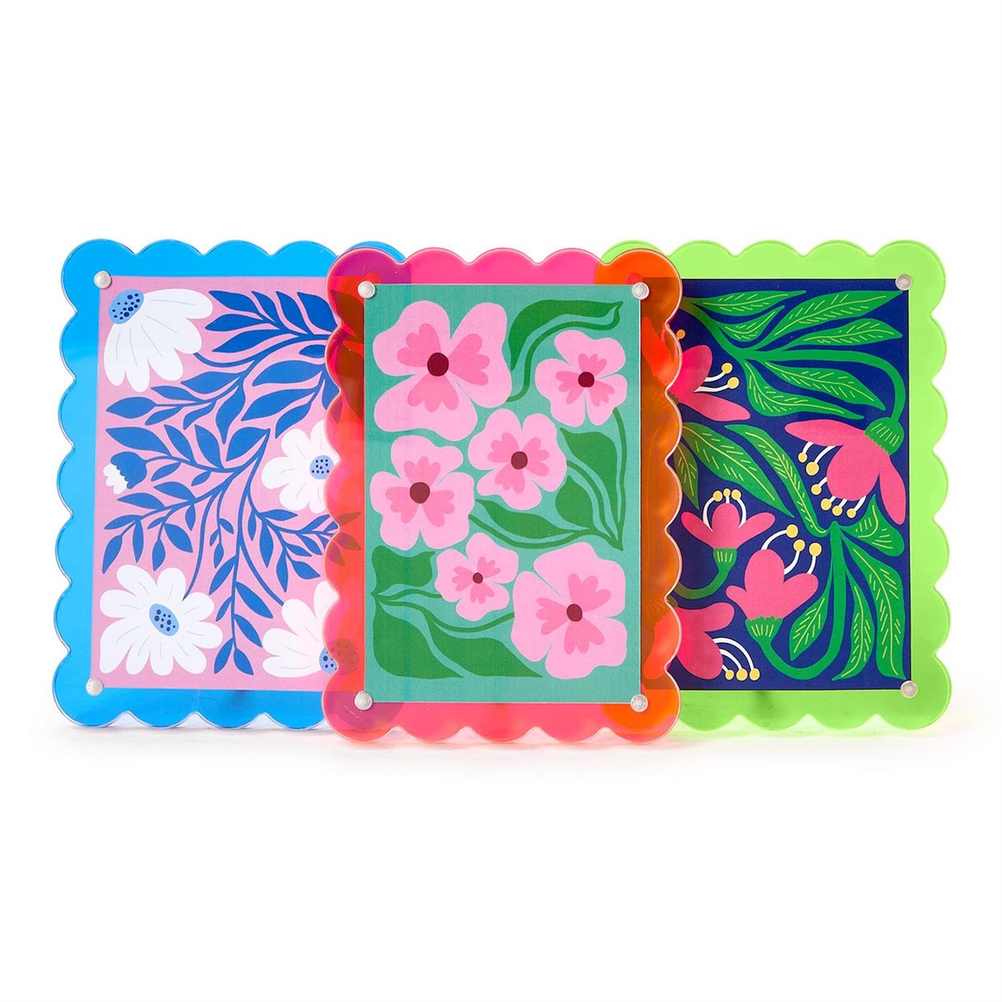 Color Pop 4x6 Scalloped Edge Acrylic Magnetic Photo Frames