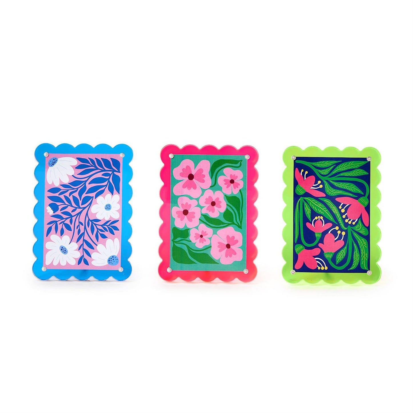 Color Pop 4x6 Scalloped Edge Acrylic Magnetic Photo Frames