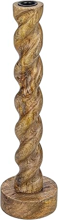 Mango Wood Twisted Taper Candle Holder
