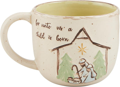 Nativity Mug - For Unto Us a Child is Born