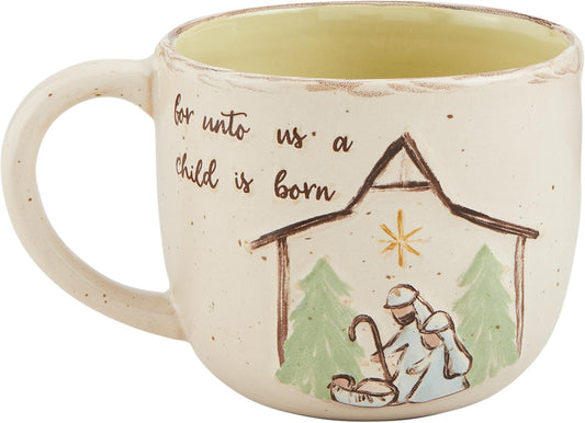 Nativity Mug - For Unto Us a Child is Born