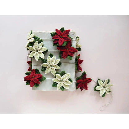 Wool Felt Poinsettia Garland