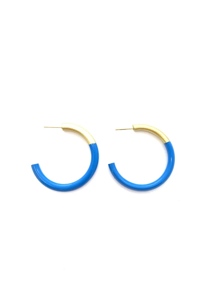 LIZ Medium Hoops - Royal Blue